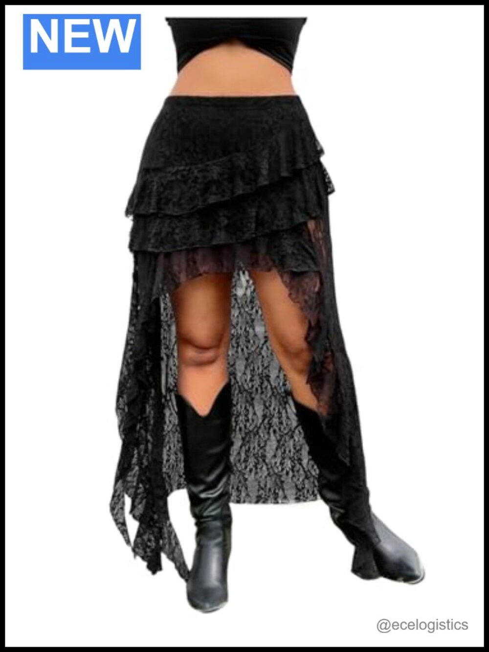 Women's Plus Size Lace A-Line Cowgirl Skirt
